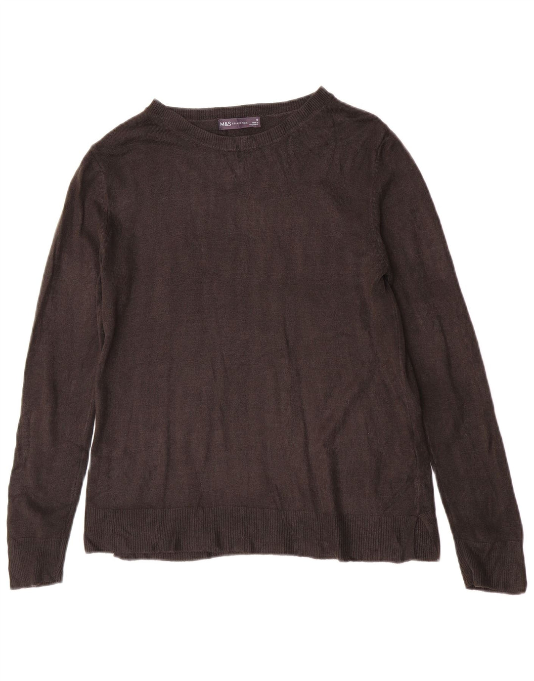 Marks & Spencer Suéter tipo jersey con cuello barco para mujer Reino Unido 40 Mediano Negro Acrílico