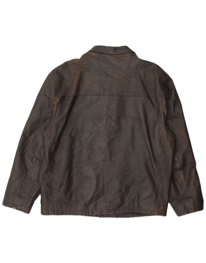 Conbipel Chaqueta de cuero para hombre IT 52 Cuero marrón grande