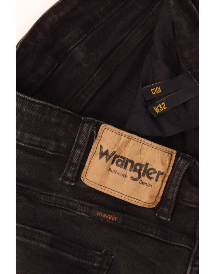 Wrangler Pantalones cortos de mezclilla desgastados para mujer W32 Grande Negro
