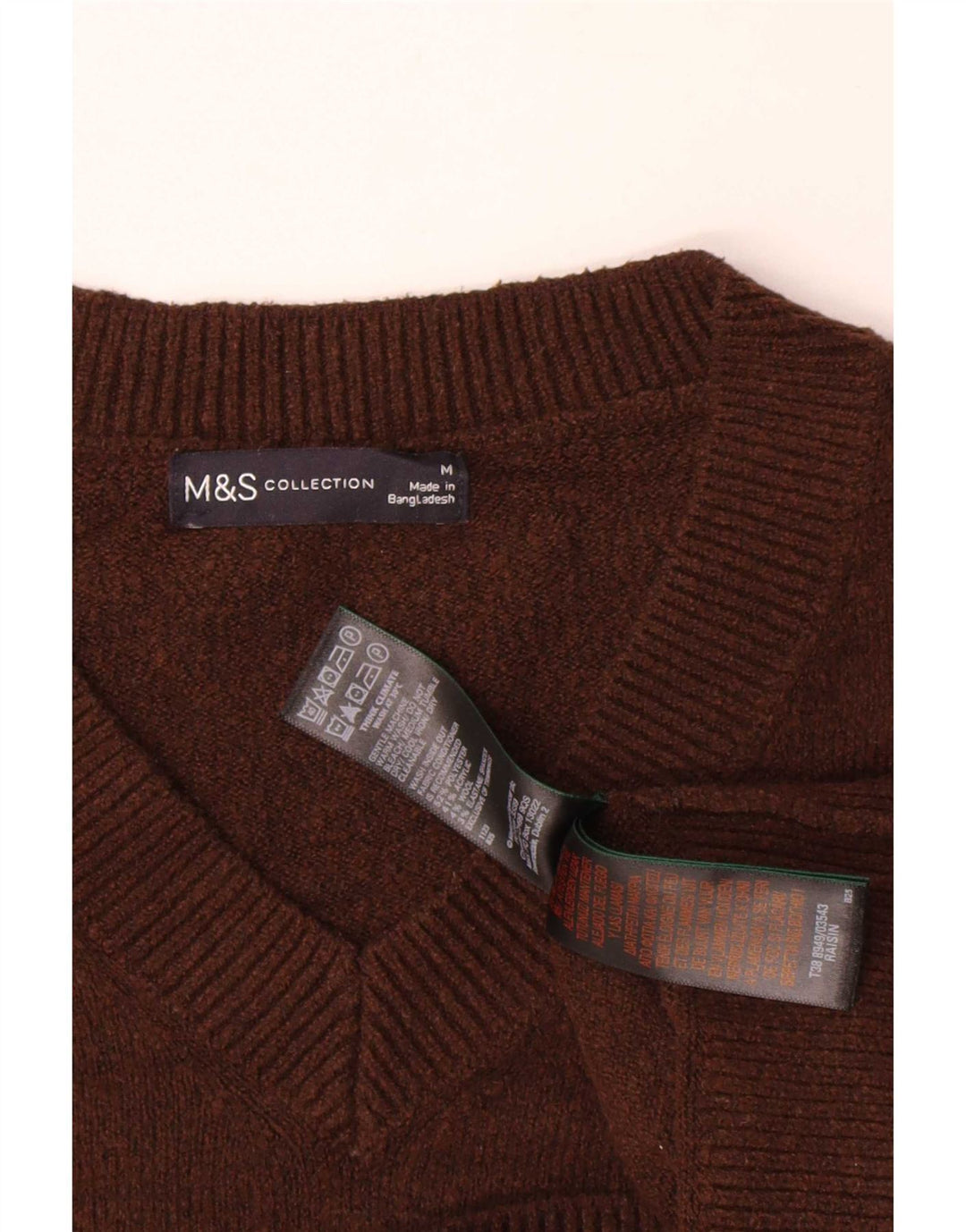 Marks & Spencer Jersey extragrande con cuello en V para mujer UK 44 Marrón medio