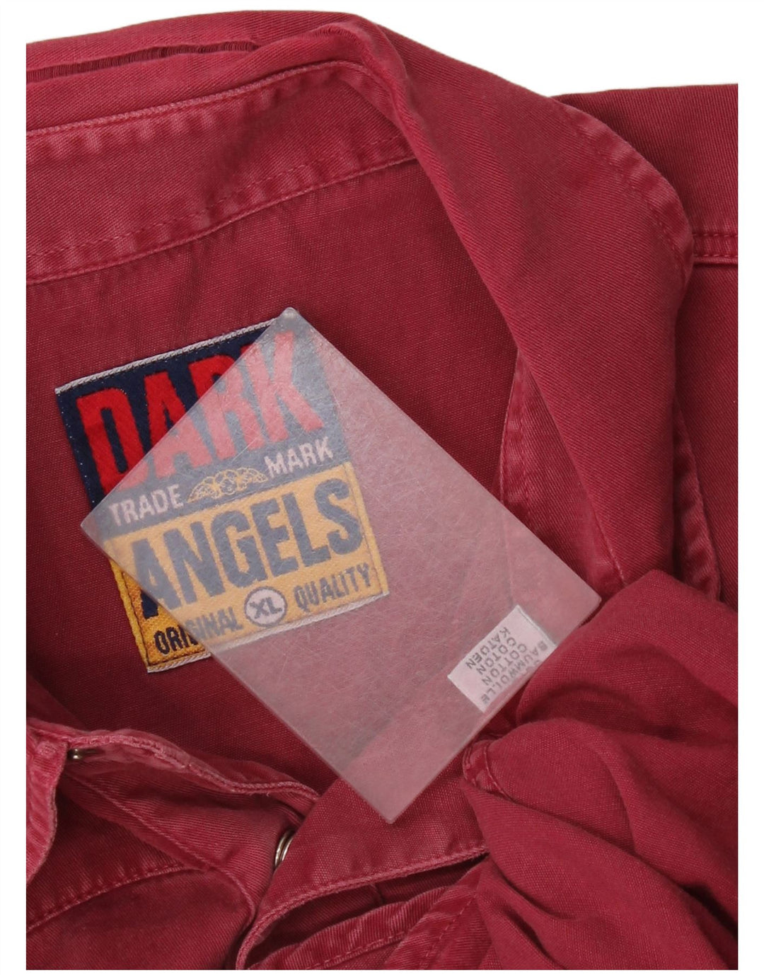 Vintage hombres camisa occidental XL algodón burdeos