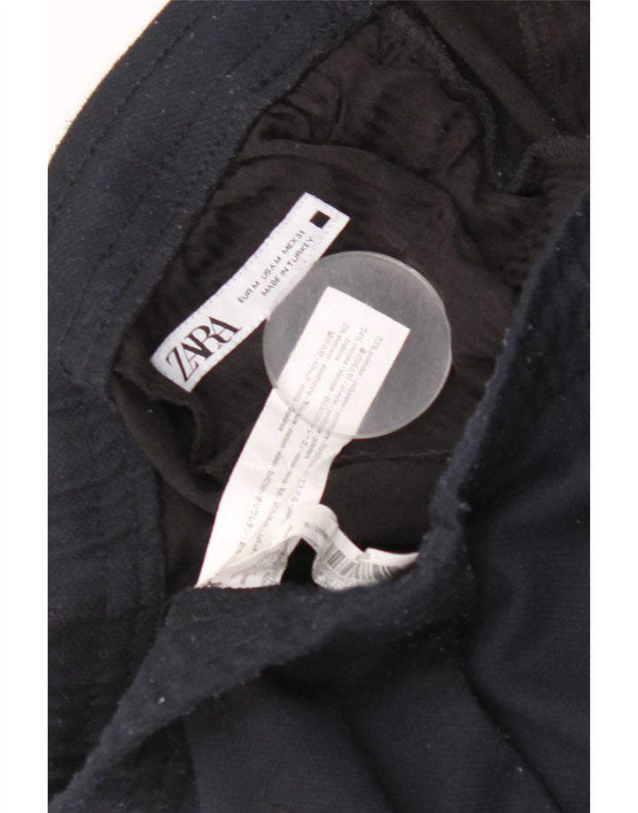 Zara Hombre Pantalón Chino Slim Medium W31 L27 Poliéster Azul Marino