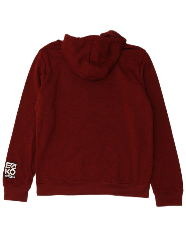 Ecko Unltd Mens Graphic Sudadera con capucha Jumper Small Borgoña Poliéster