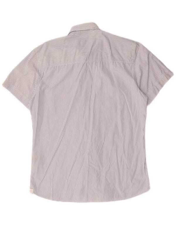 Camisa North Sails Hombre De Manga Corta Con Estampado De Algodón A Rayas Azul Medio