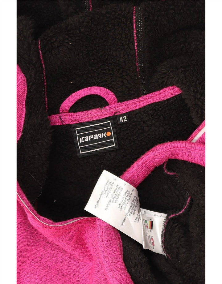 Icepeak Suéter con capucha y cremallera para mujer IT 48 XL Poliéster moteado rosa