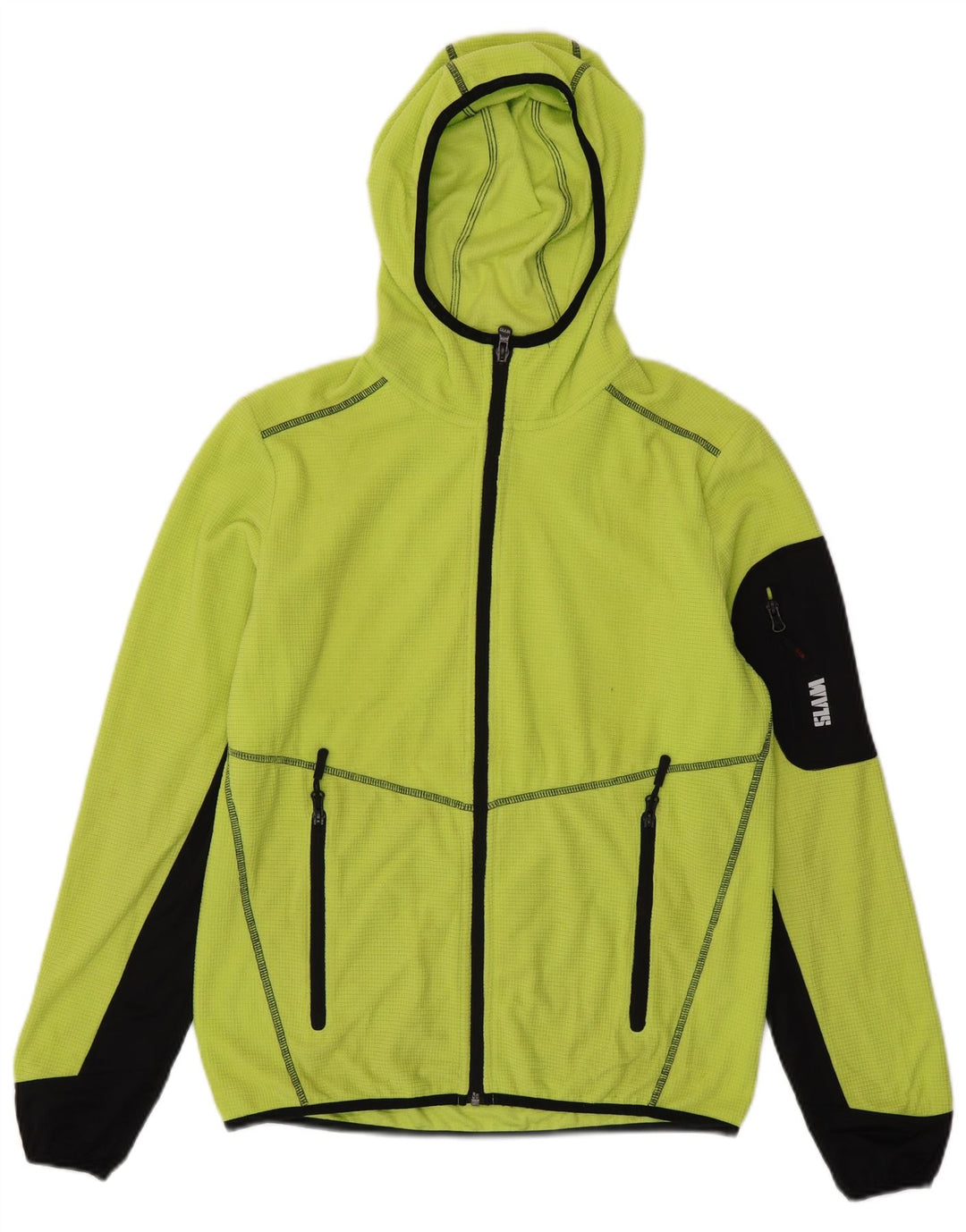 SLAM Hombre Sudadera Con Capucha Y Cremallera Small Verde Colorblock Poliéster
