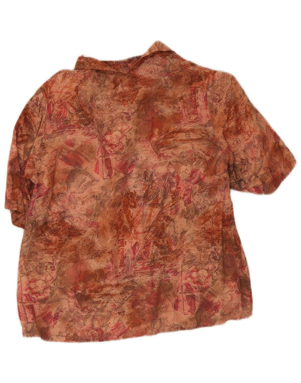 Vintage Womens Graphic Short Sleeve Shirt UK 16 Large Red