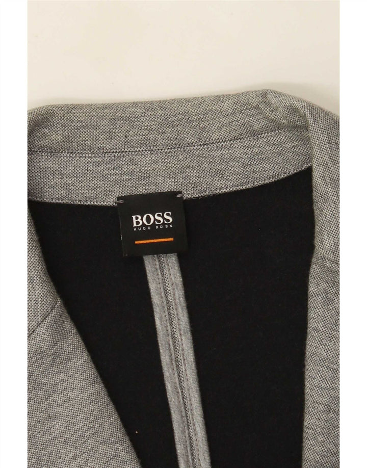 Hugo Boss Chaqueta tipo blazer de 2 botones para hombre Reino Unido 40 Grande Algodón gris