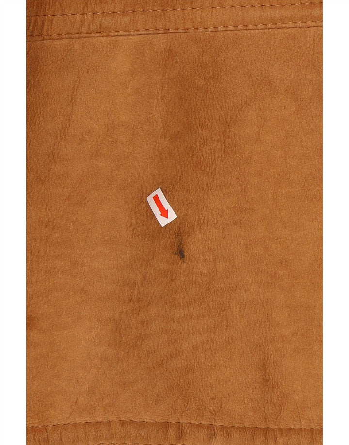 Vintage hombres shearling chaqueta Reino Unido 36 pequeño beige shearling