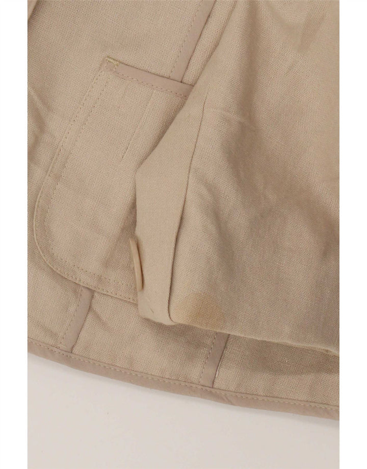 Marks & Spencer Chaqueta Blazer de 2 Botones para Mujer UK 42 Medium Beige Linen