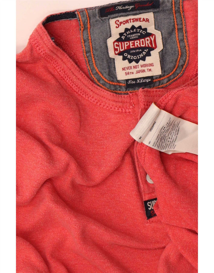 Superdry Hombre Top Manga Larga XL Algodón Rojo