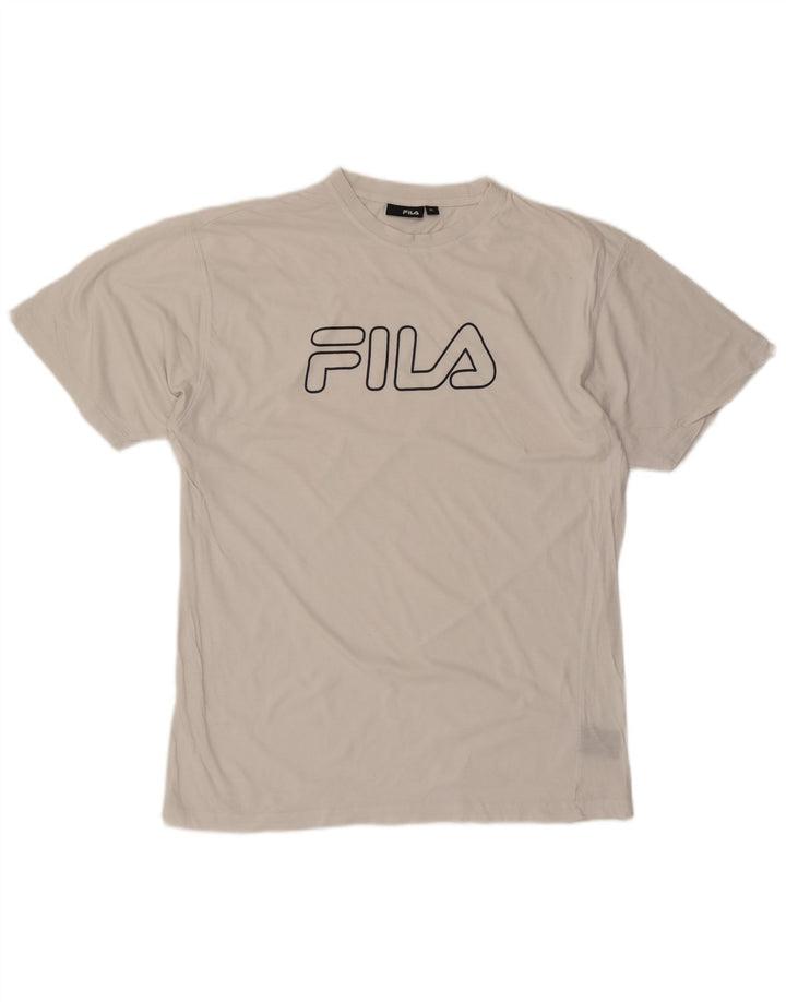 FILA Camiseta gráfica para hombre Top XL Algodón blanco