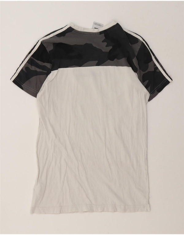 Adidas Hombre Camiseta Top Small Blanco Camuflaje Algodón