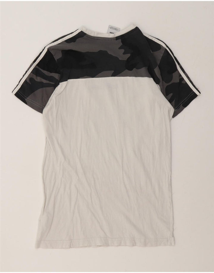 Adidas Hombre Camiseta Top Small Blanco Camuflaje Algodón