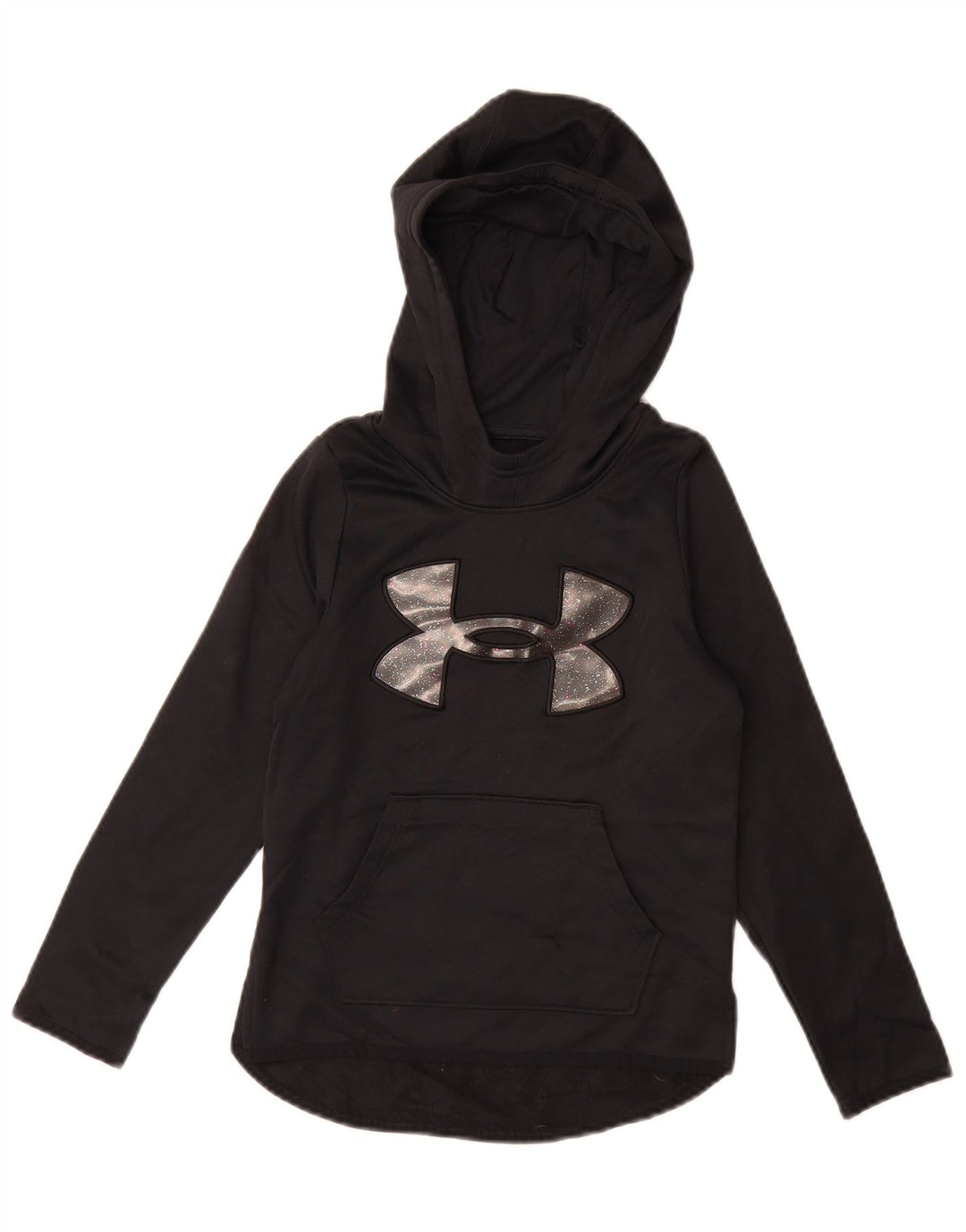 UNDER ARMOUR Sudadera con capucha gráfica para niñas 7-8 años Pequeña Poliéster negro