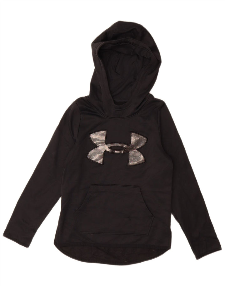 UNDER ARMOUR Sudadera con capucha gráfica para niñas 7-8 años Pequeña Poliéster negro