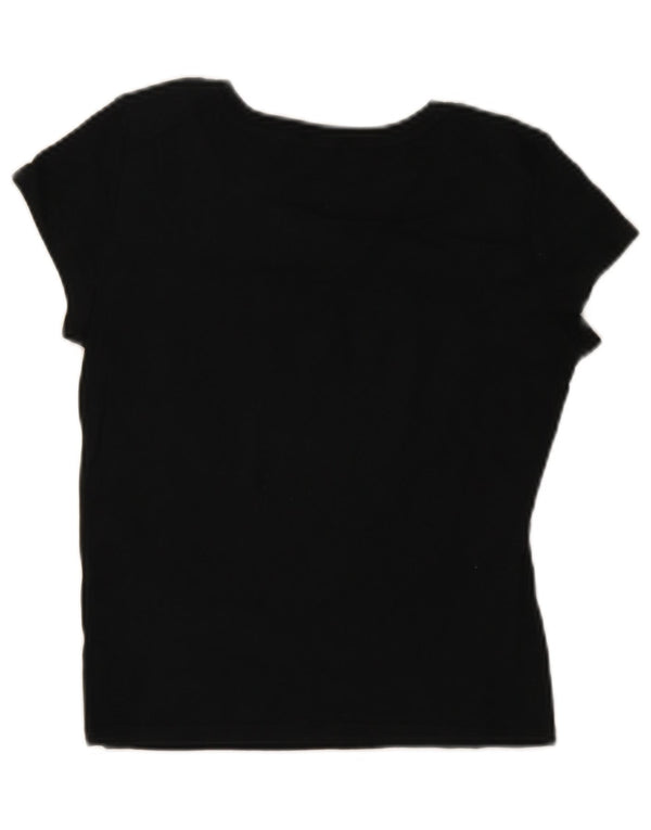 Max & Co. Camiseta corta con gráfico para mujer UK 44 Grande Algodón negro