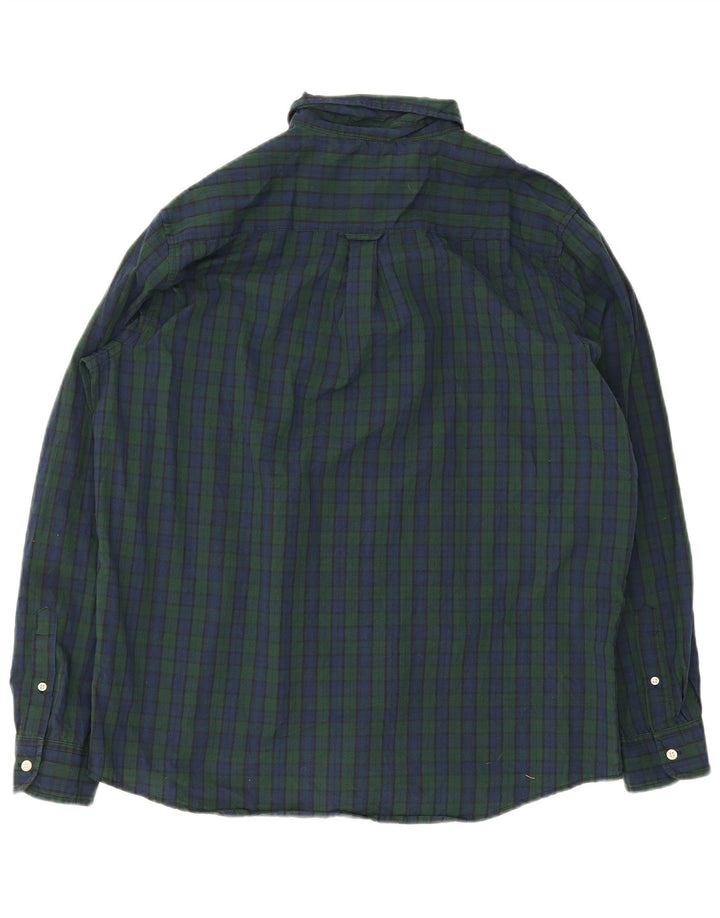 Chaps Camisa Hombre XL Azul Marino Cuadros Algodón