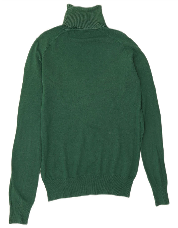 Zara Jersey con cuello vuelto para mujer, talla 40, color verde grande