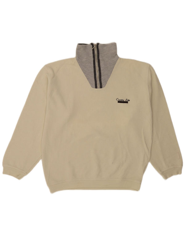 Jockey Jersey De Cuello Con Cremallera Para Hombre IT 50 Medium Off White Colorblock