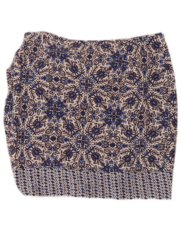 Zara Mujer Falda Cruzada Pequeña W26 Algodón Floral Azul