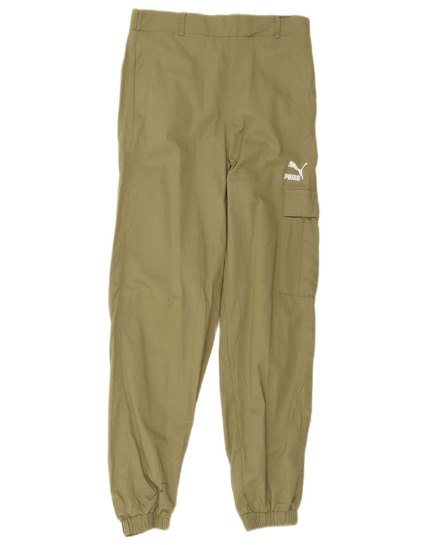 Puma Mujer Joggers Cargo Pantalones Pequeños W28 L28 Algodón Caqui