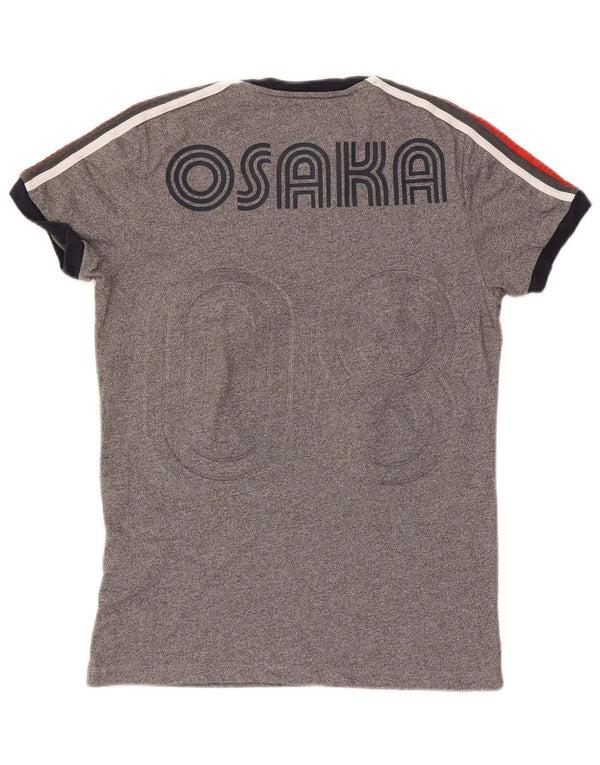 Superdry Camiseta gráfica para hombre Top pequeño de algodón moteado gris