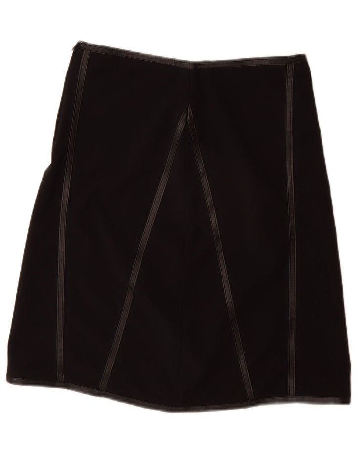 VINTAGE Falda acampanada para mujer W28 Mediana Negra