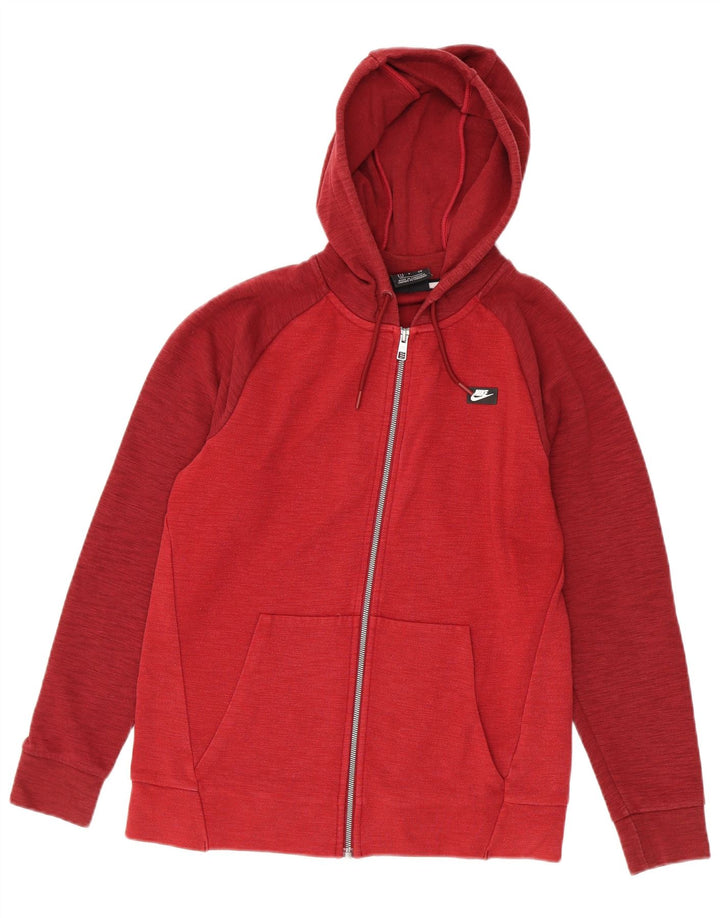 Nike - Sudadera con capucha y cremallera para hombre, talla pequeña, algodón moteado rojo