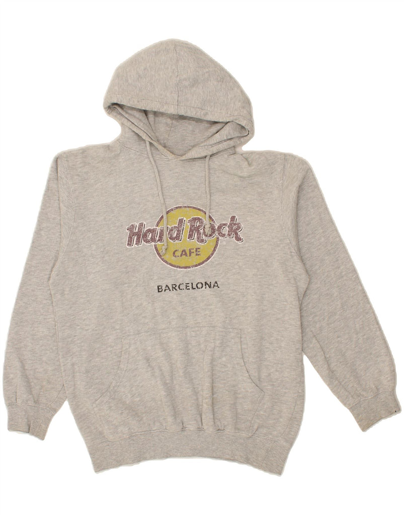 HARD ROCK CAFE Mens Barcelona Graphic Hoodie Jumper Large Grey Cotton Vintage Hard Rock Cafe and Second-Hand Hard Rock Cafe from Messina Hembry 