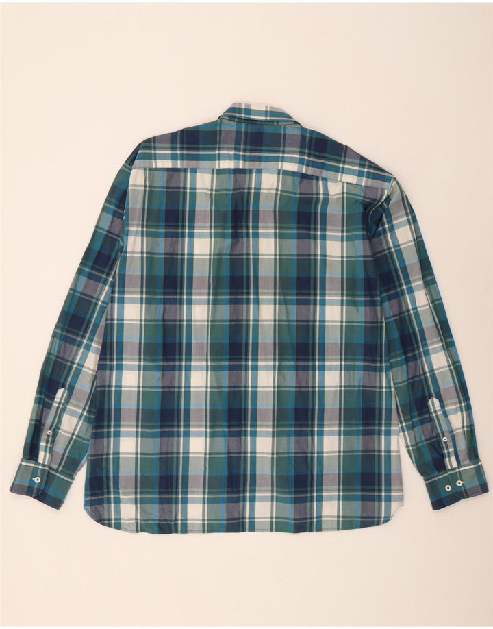 Tommy Hilfiger Camisa de ajuste personalizado para hombre 2XL Algodón a cuadros azules