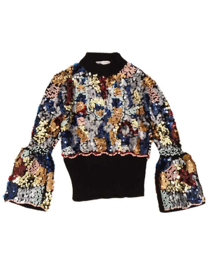 Zara - Jersey con cuello alto para mujer, talla M, multicolor