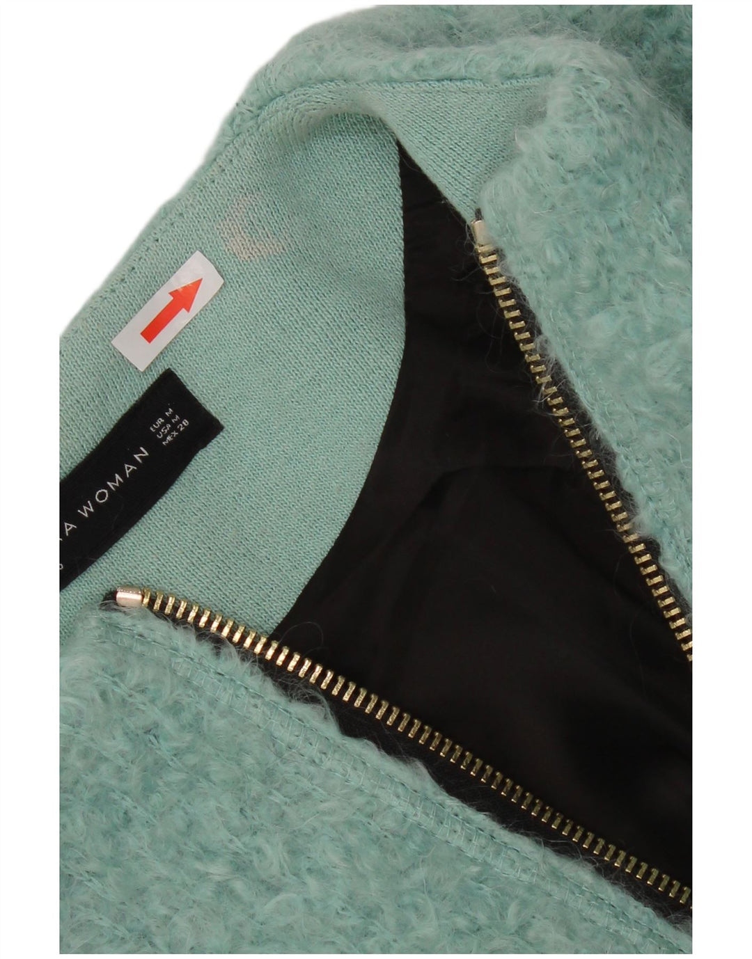 Zara Mujer Abrigo Extragrande UK 44 Algodón Azul Medio