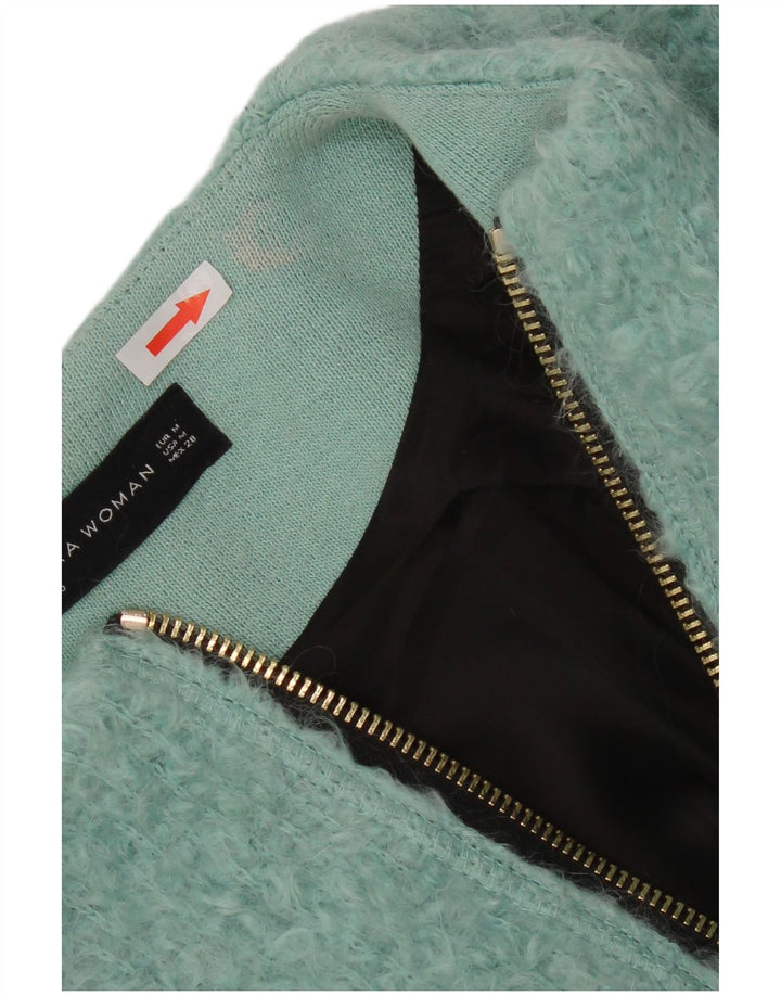 Zara Mujer Abrigo Extragrande UK 44 Algodón Azul Medio