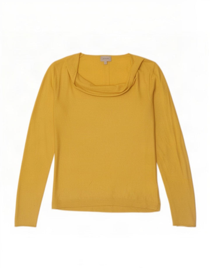 Jigsaw Mujer Top Manga Larga UK 10 Small Amarillo Poliamida