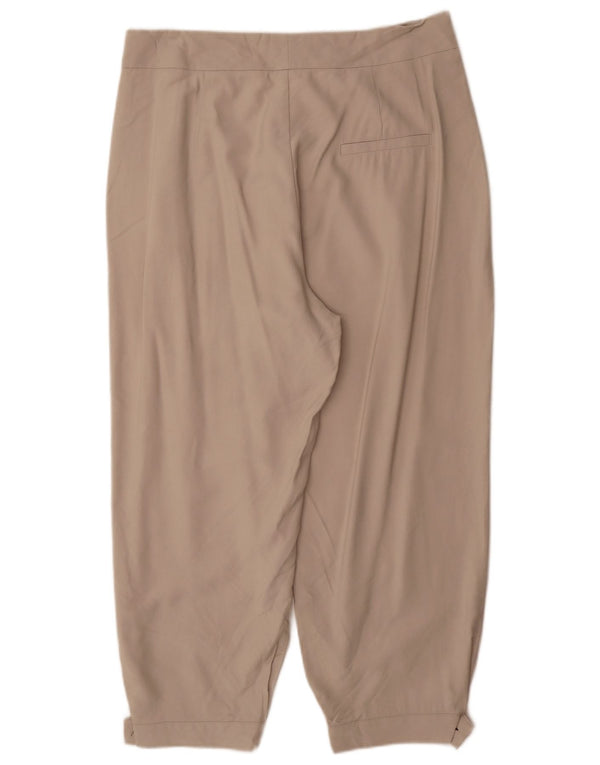 Zara Mujer Pantalón Cintura Alta Pegged XL W36 L28 Viscosa Beige