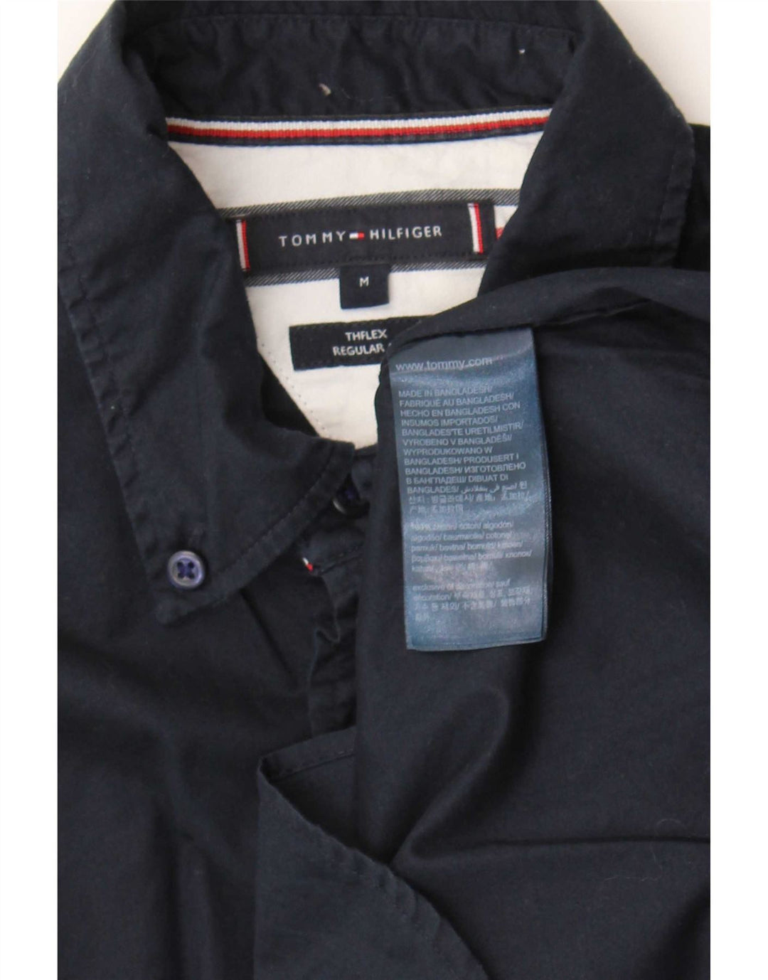 Camisa Tommy Hilfiger Hombre Regular Fit Algodón Azul Marino Medio