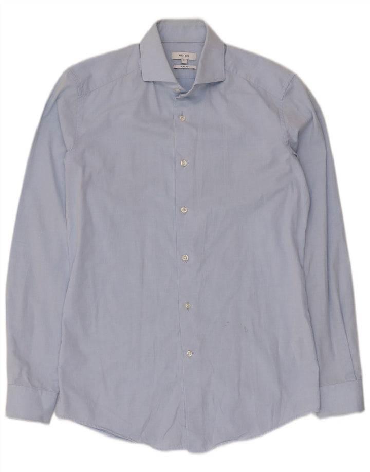 Camisa Reiss Slim Fit De Algodón Azul Pequeño |