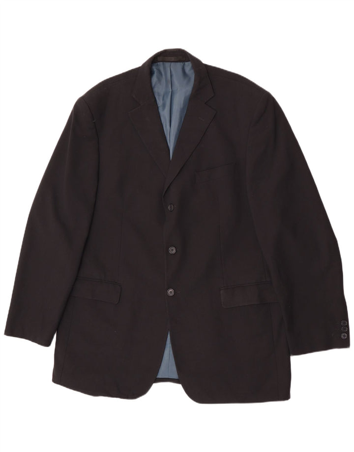 Marks & Spencer Chaqueta tipo blazer de 3 botones para hombre UK 44 XL Poliéster azul marino