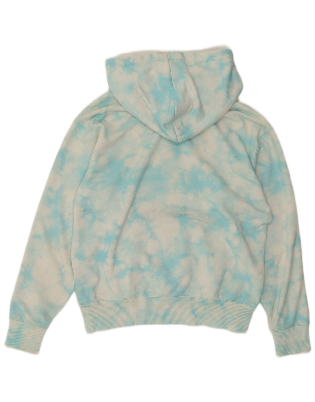 CHAMPION Jersey con capucha extragrande para mujer UK 10 Small Blue Tie Dye Cotton
