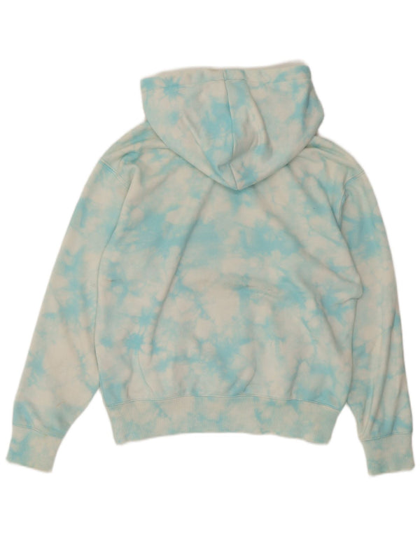 CHAMPION Jersey con capucha extragrande para mujer UK 10 Small Blue Tie Dye Cotton