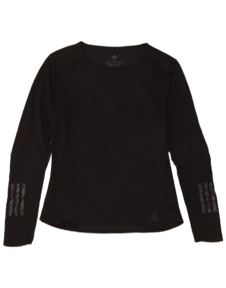 Adidas Mujer Climacool Top Manga Larga UK 8/10 Pequeño Negro Poliéster