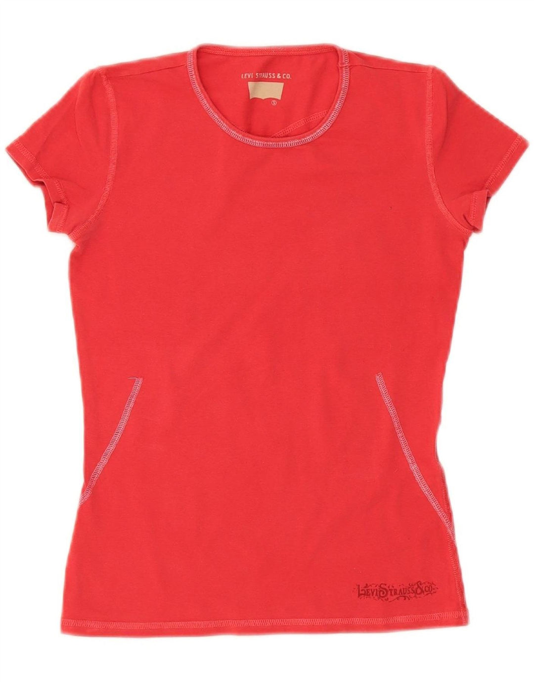 LEVI'S Womens T-Shirt Top UK 8 Small Red