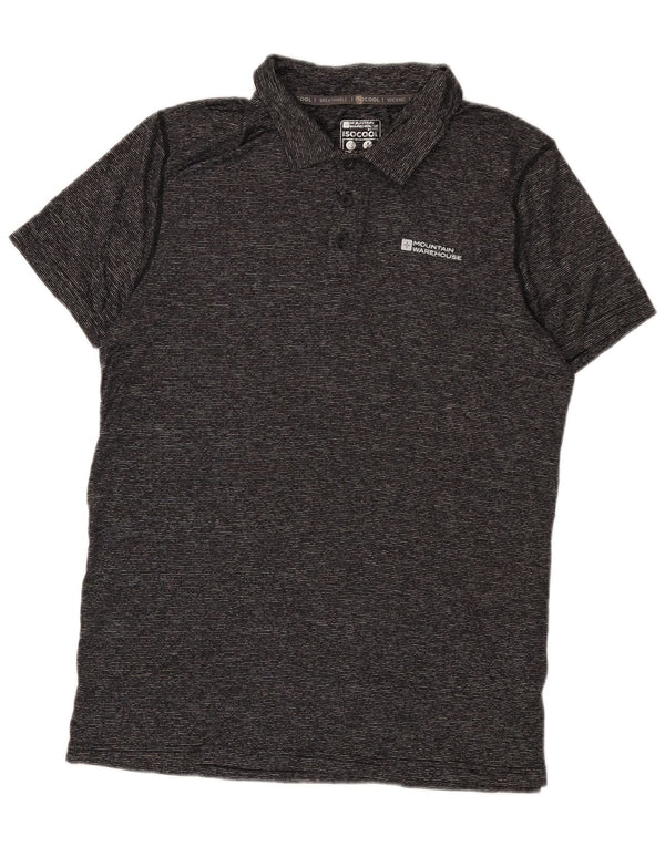 Polo IsoCool de hombre de Mountain Warehouse de poliamida moteada en gris medio
