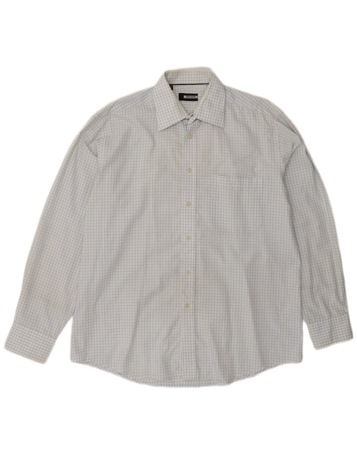 Pierre Cardin Camisa para hombre Talla 41 16 Algodón a cuadros azul grande