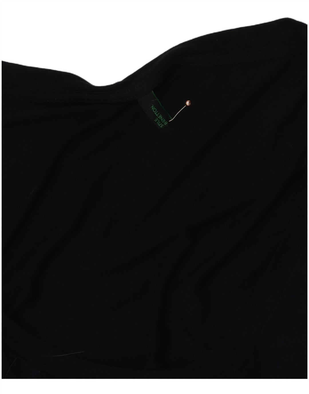 BENETTON Vestido recto de manga larga para mujer UK 44 Azul marino mediano