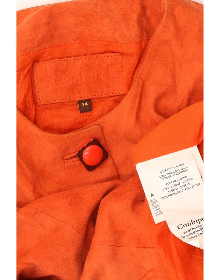 Conbipel Mujer Crop Chaqueta De Ante Manga 3/4 IT 44 Cuero Naranja Medio