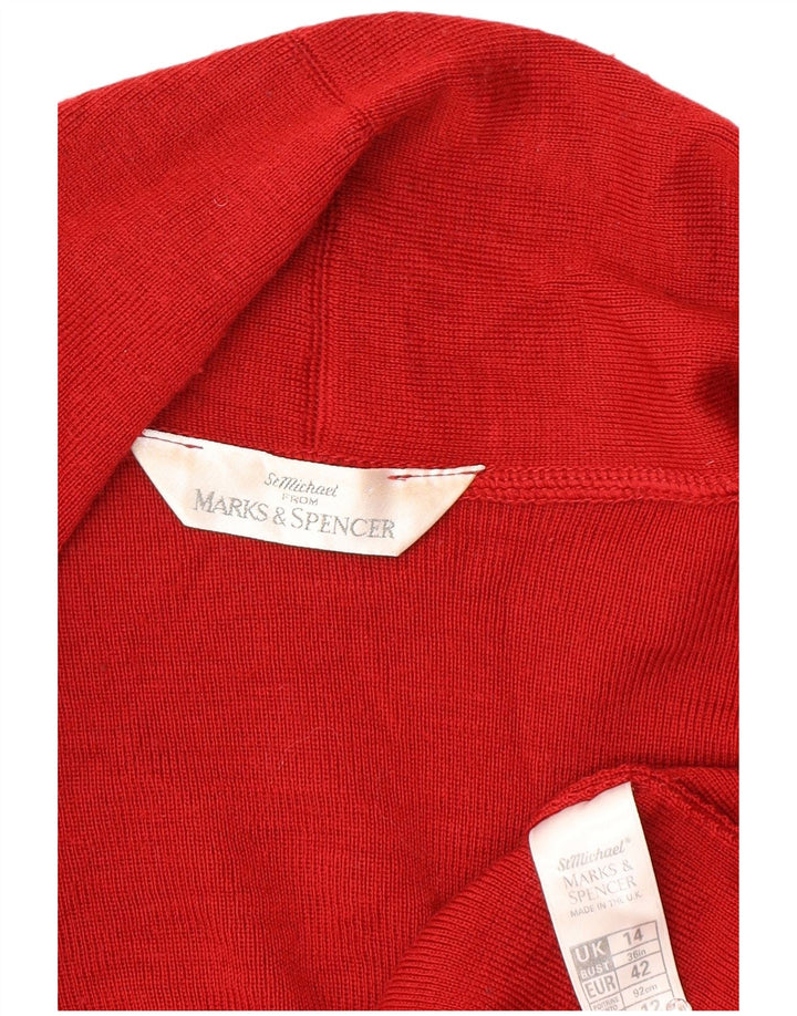 Marks & Spencer - Cárdigan abierto de gran tamaño para mujer, talla 40, color rojo