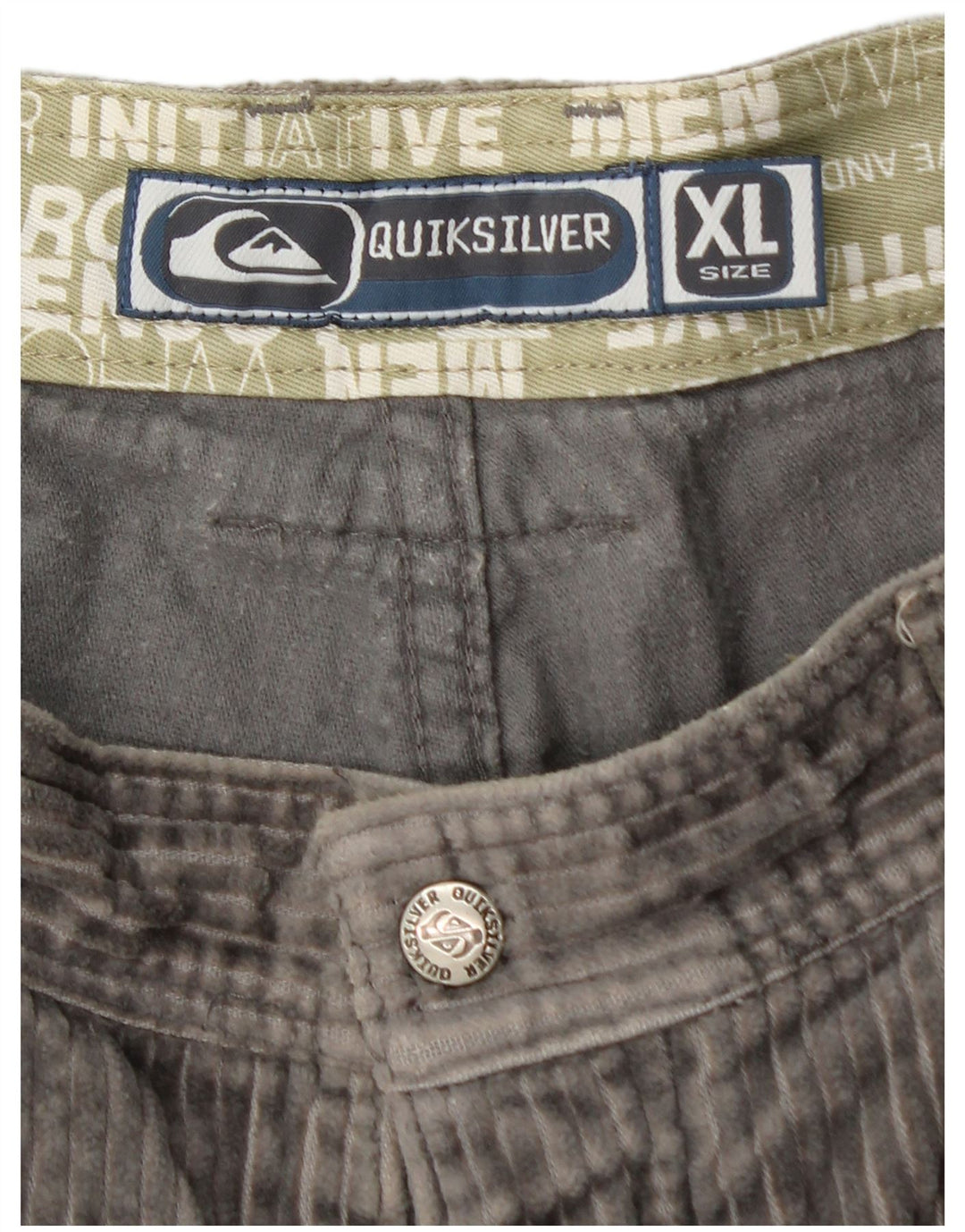 QUIKSILVER Pantalones rectos de pana para hombre XL W36 L32 Algodón gris