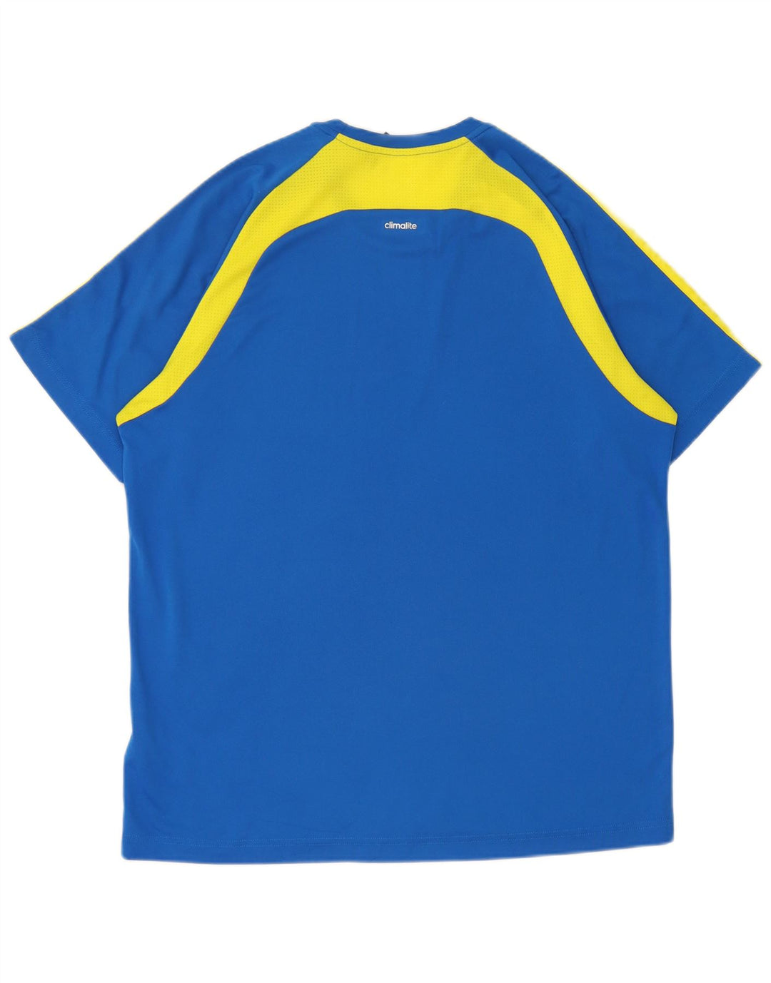 Adidas Hombre Climalite Camiseta Top Grande Azul Colorblock Poliéster